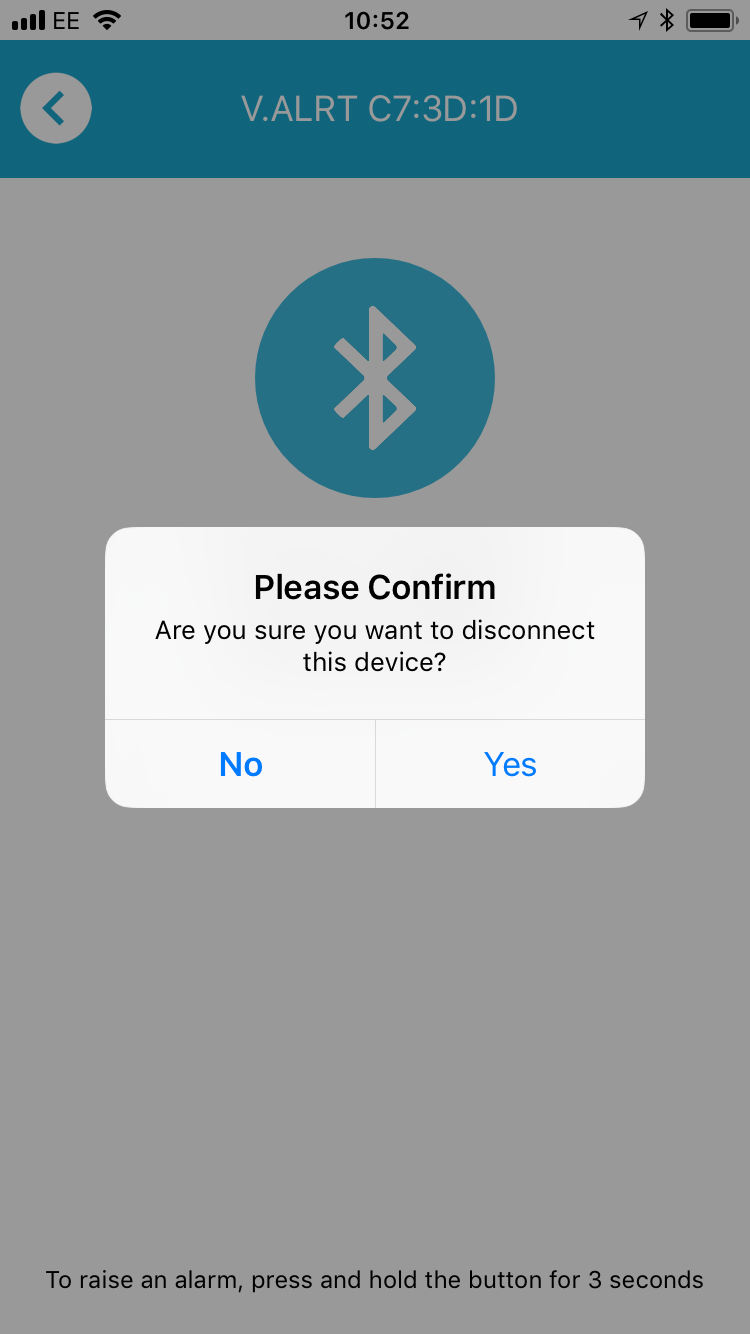 Disconnect device prompt