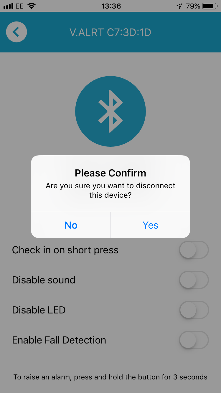 Disconnect device prompt