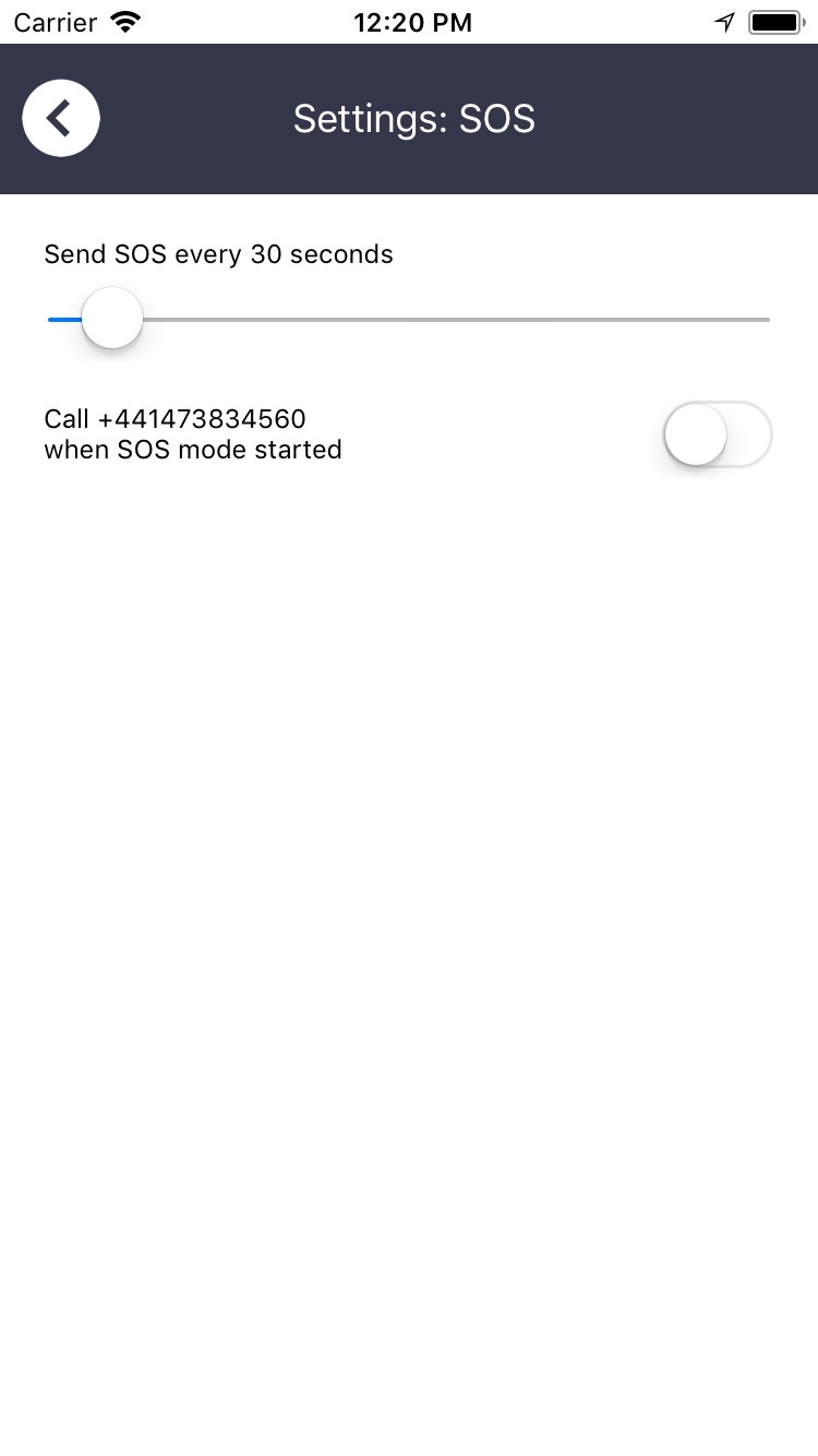 SOS settings