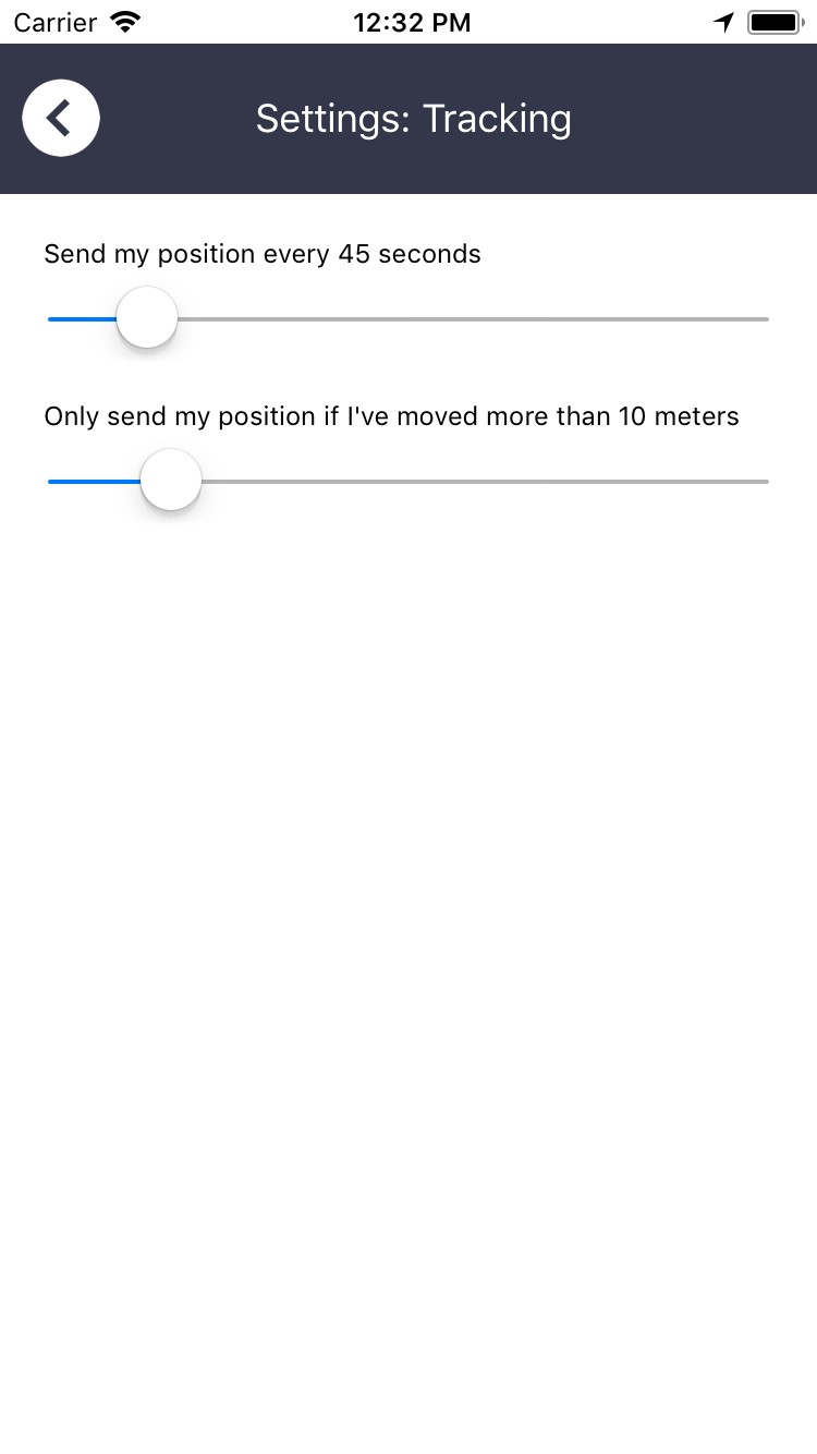 Tracking settings