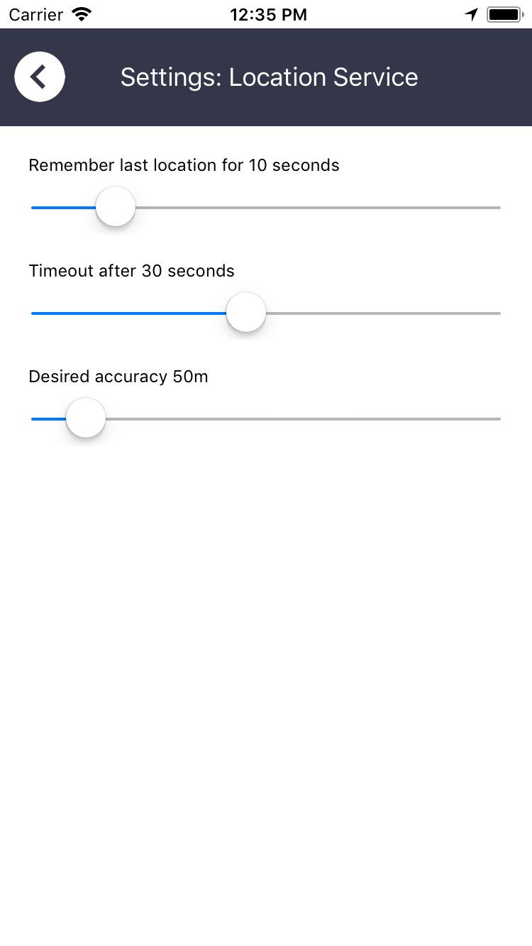 Location Service settings