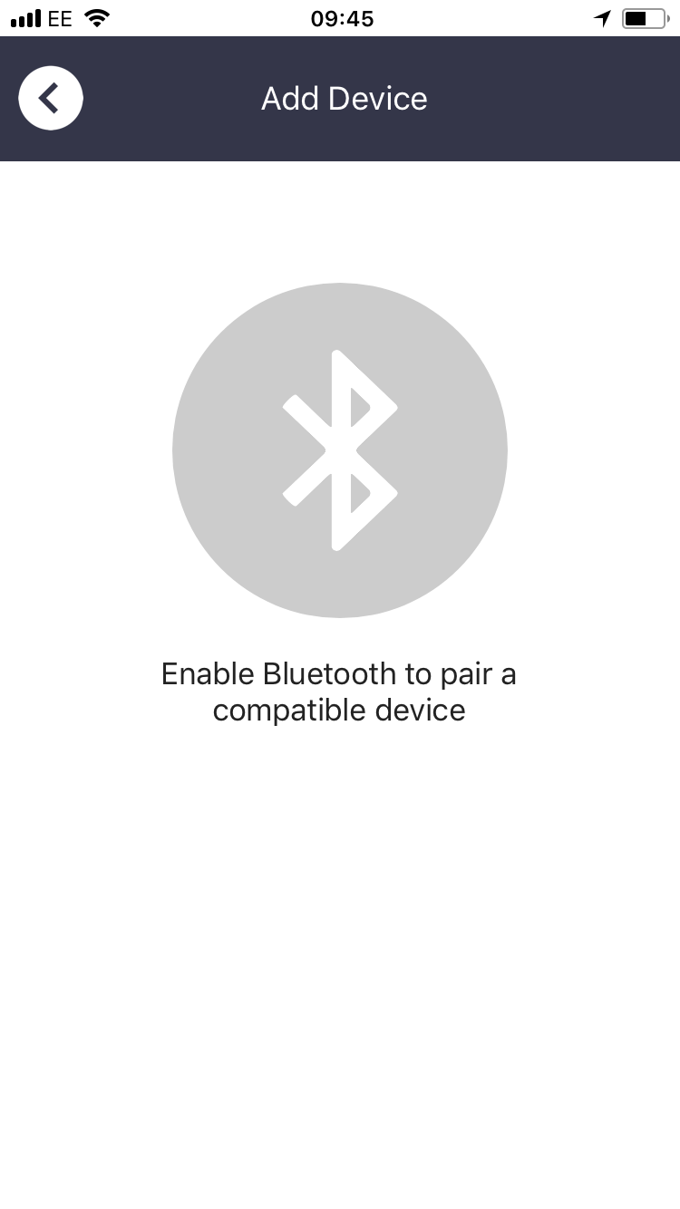 Enable Bluetooth warning