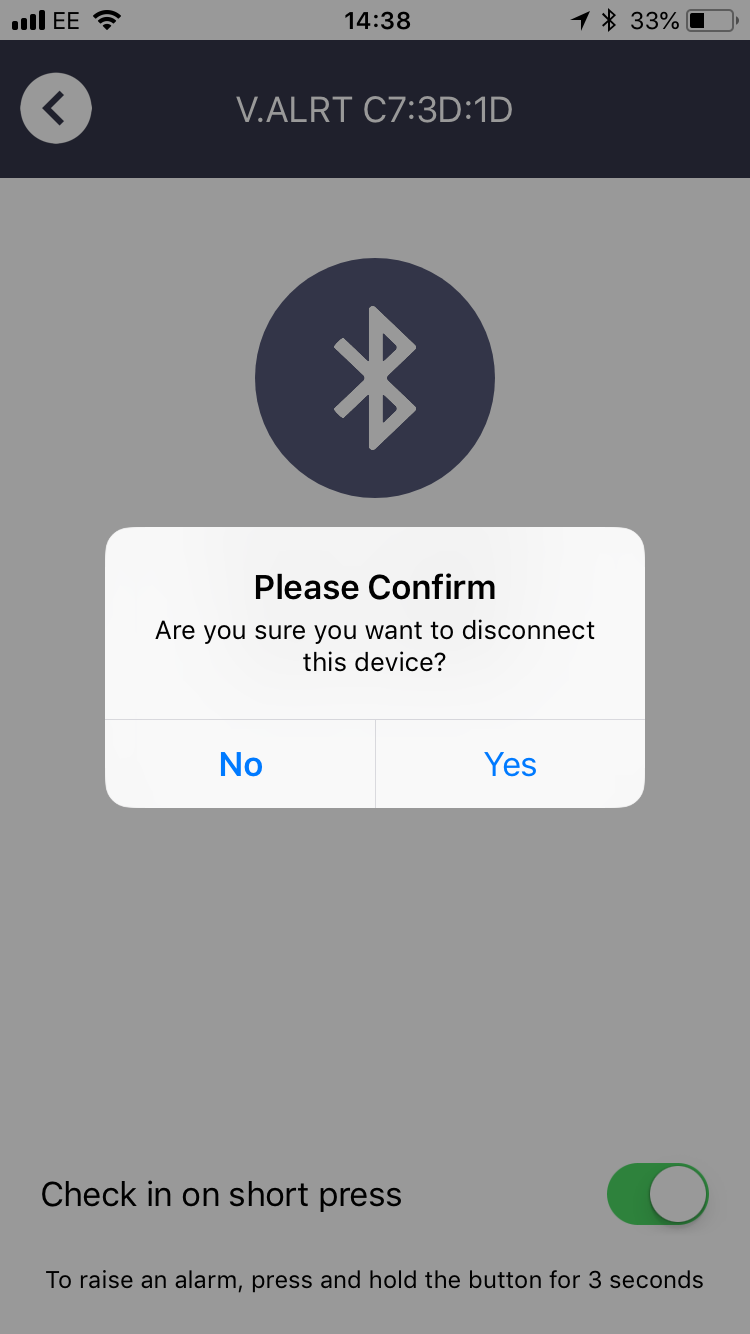 Disconnect device prompt