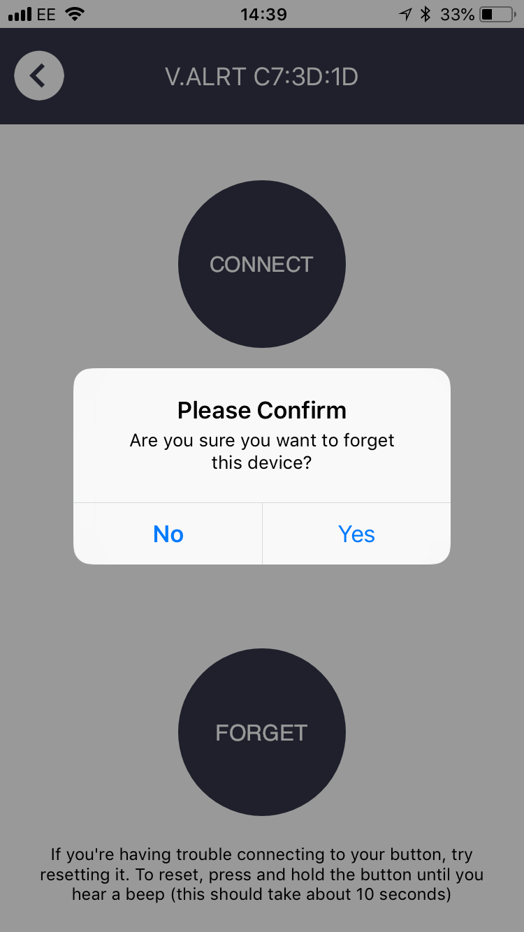Forget device prompt