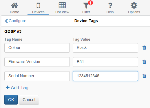 Adding device tags